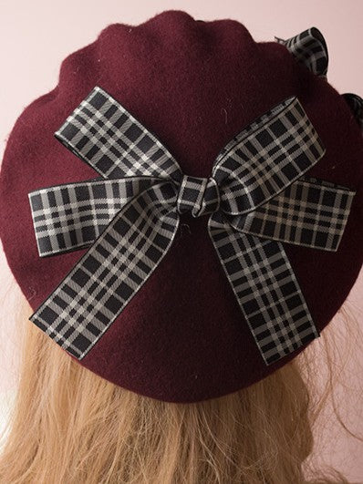 Bowknot Options Color 4 Beret Plaid