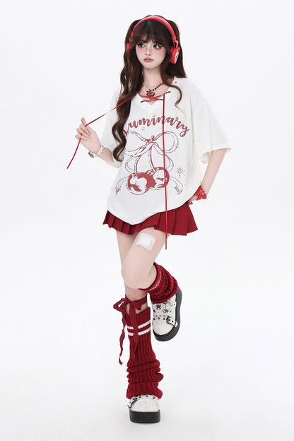 カバーアップ アイランド Tシャツ チェリー Vネック スウィート トロピカル