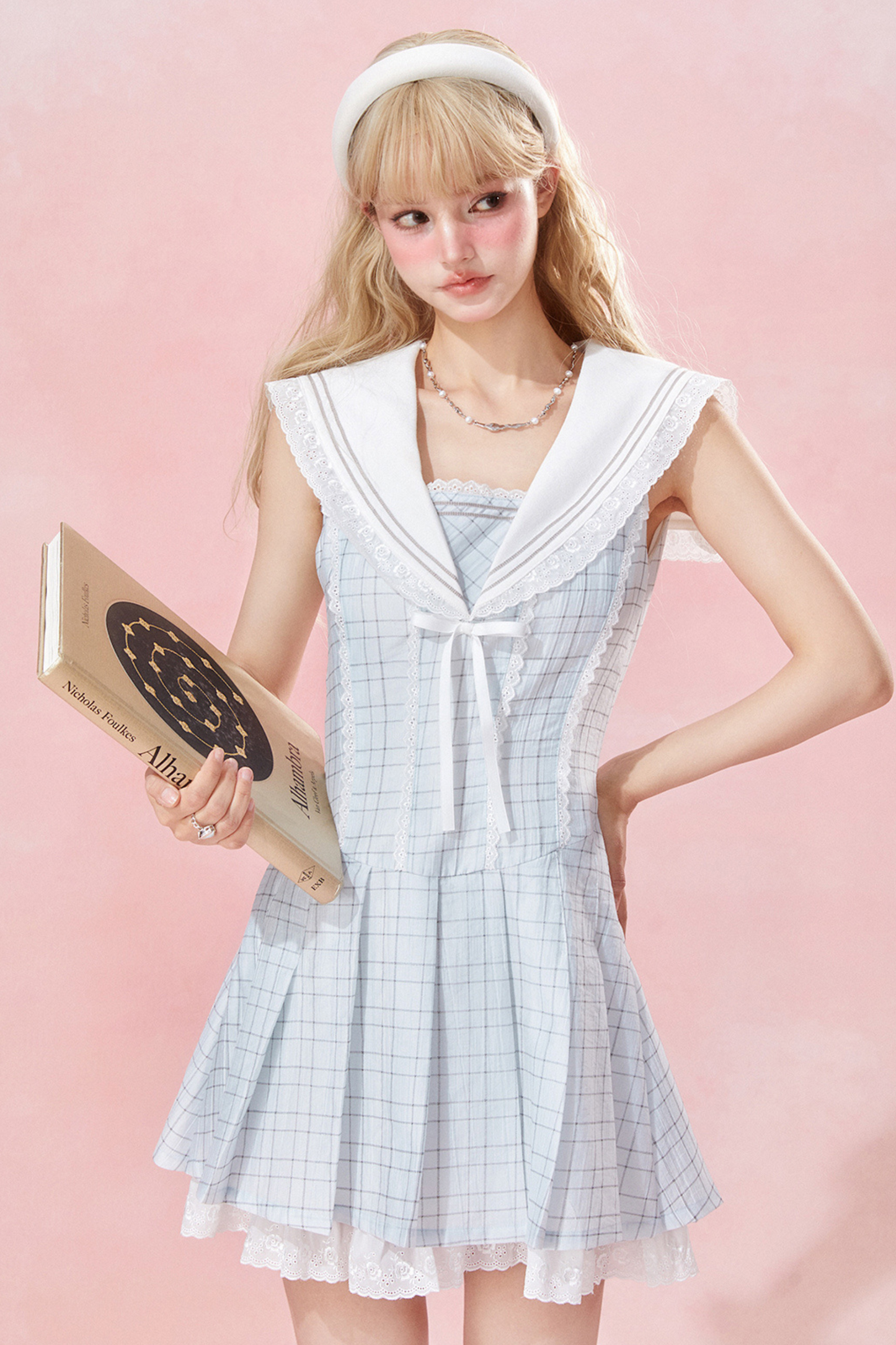 Kleid Karo Nautisch Ärmellos Chic