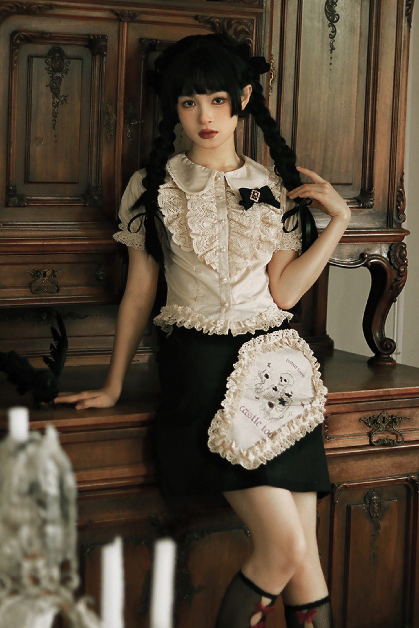 フリルシャツケーキスカートレース+