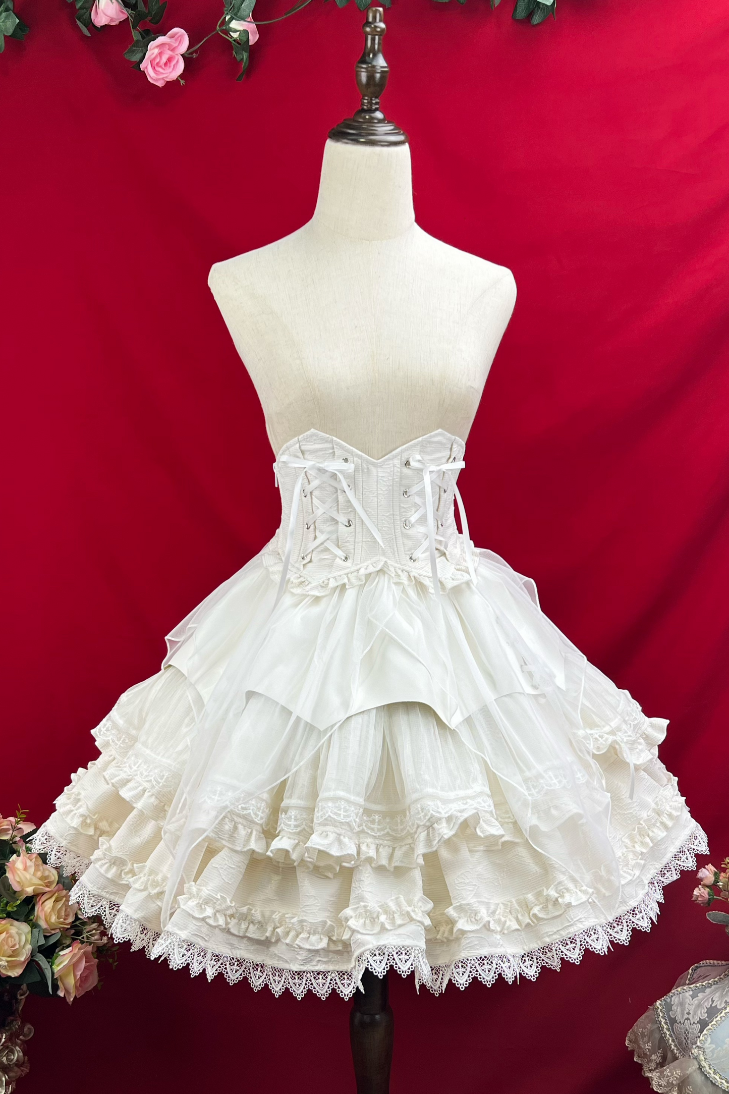 グッドエビルロリータゴシックジーシャツ＋フレアスカート＋ウエストベルト