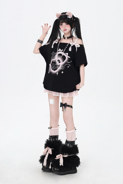 Sweet Top One Bow Shoulder