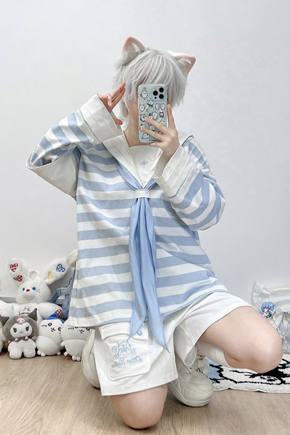 セーラーネイバーフッド👼 予約済みパンツ サブカルチャートップス ストライプカラー ハーフエンジェル + アイテム