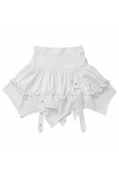 トップスカート + オフショルダーのウサギのフード付きケーキ