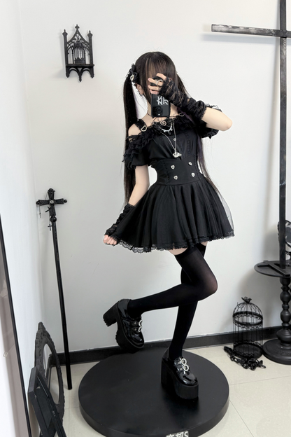 オフショルダーマインフレア+スカートリボン予約トップス