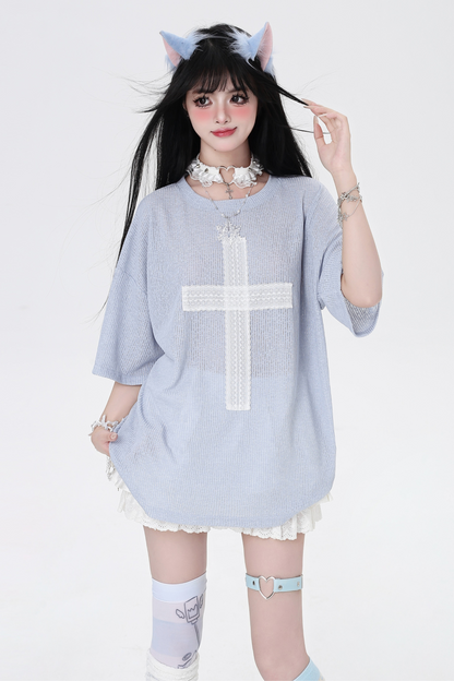 クロストップスパッチルーズサブカルチャー