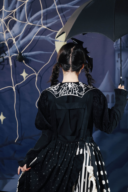 クロップドスリーブ スパイダーカラー パフトップ