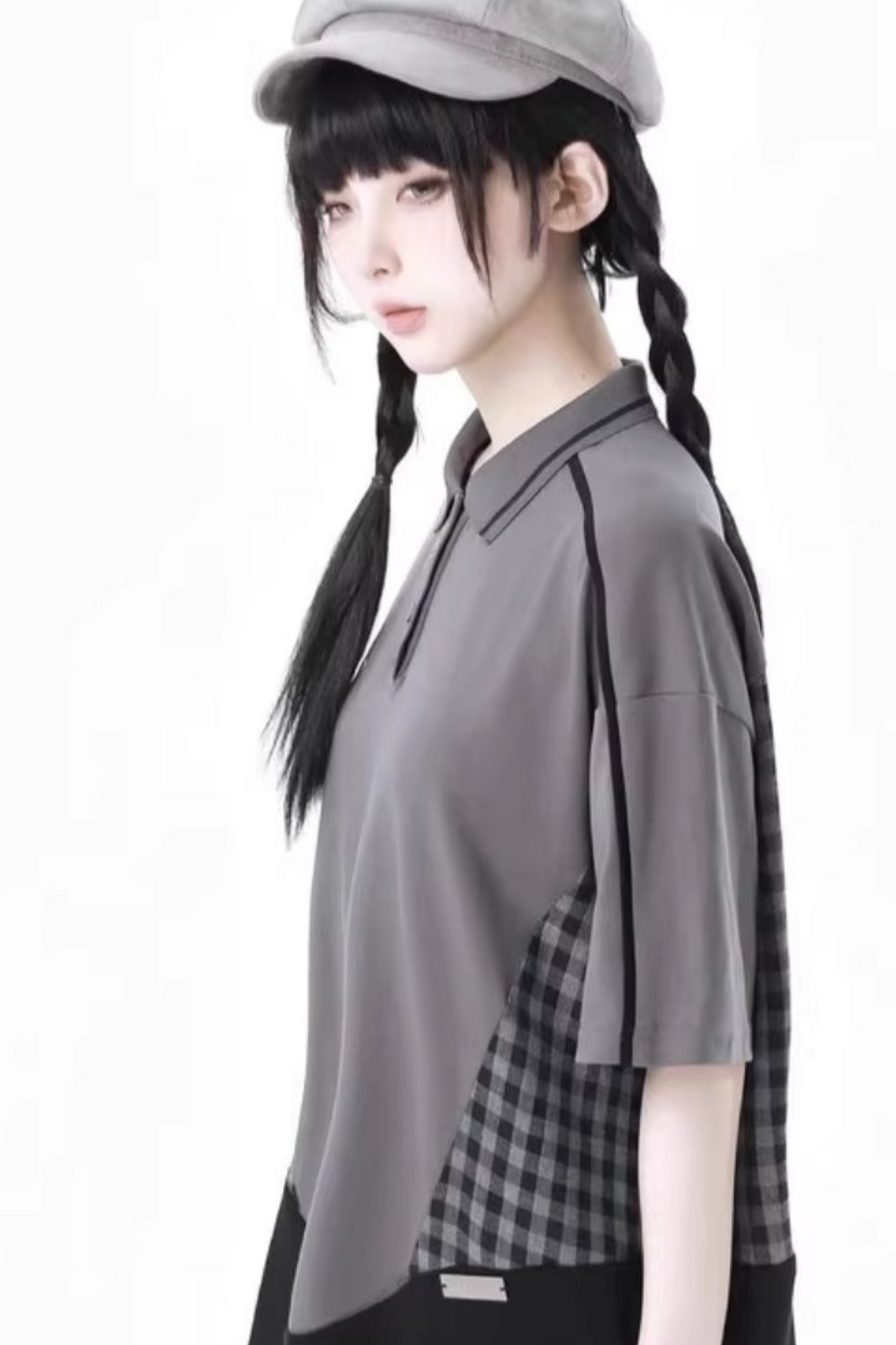 モードトップス チェックパンツ スカート カジュアル ワイド +