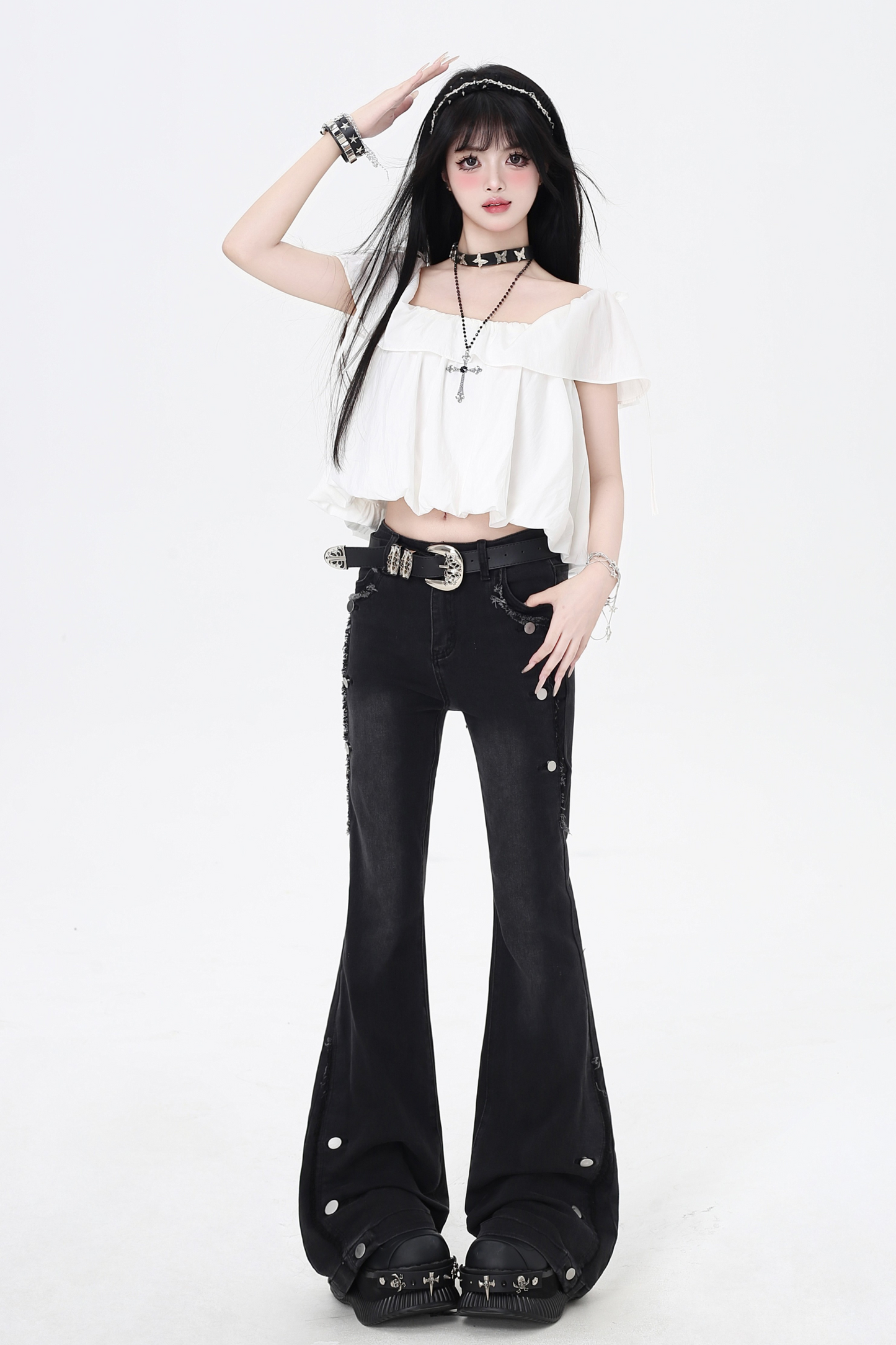 フレアジーンズ ウエストハイ マイクロスリム ヴィンテージ