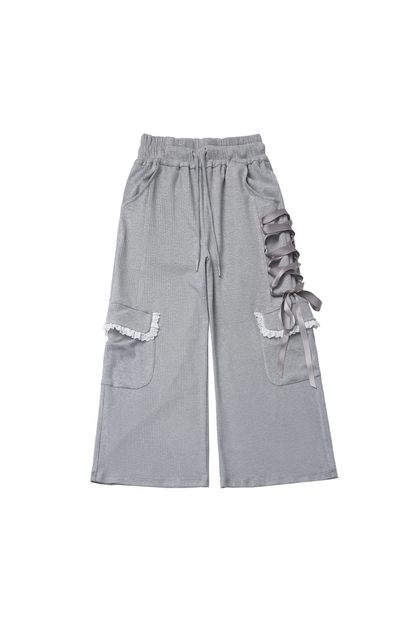 One-Shoulder-Top + Hose mit Schnürung