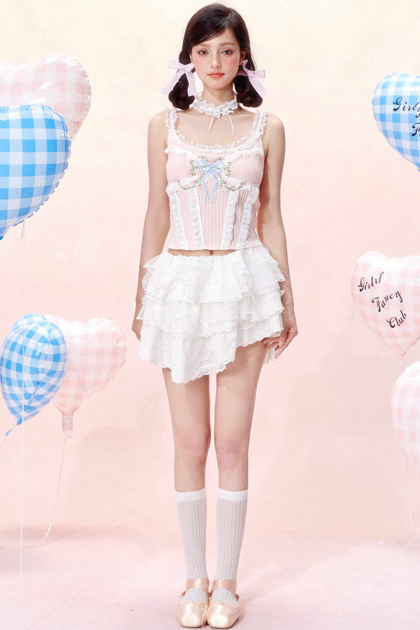 ドリームショーツ レースキャミソール + トップ ロココ