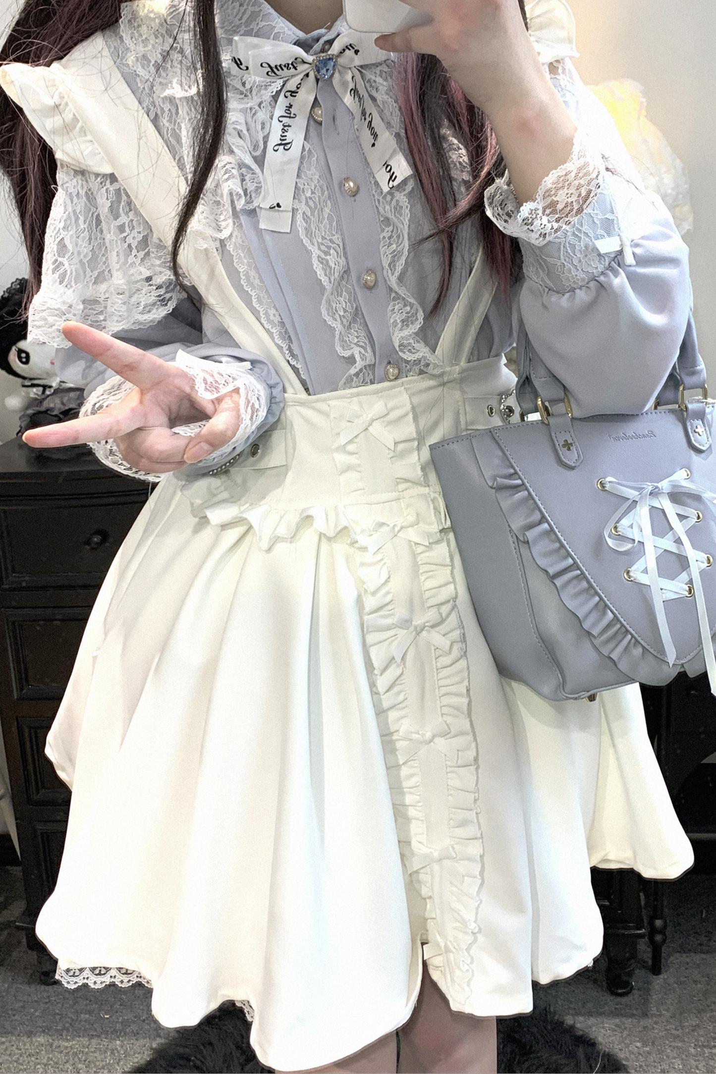 フリルサスペンダースカート マインレース