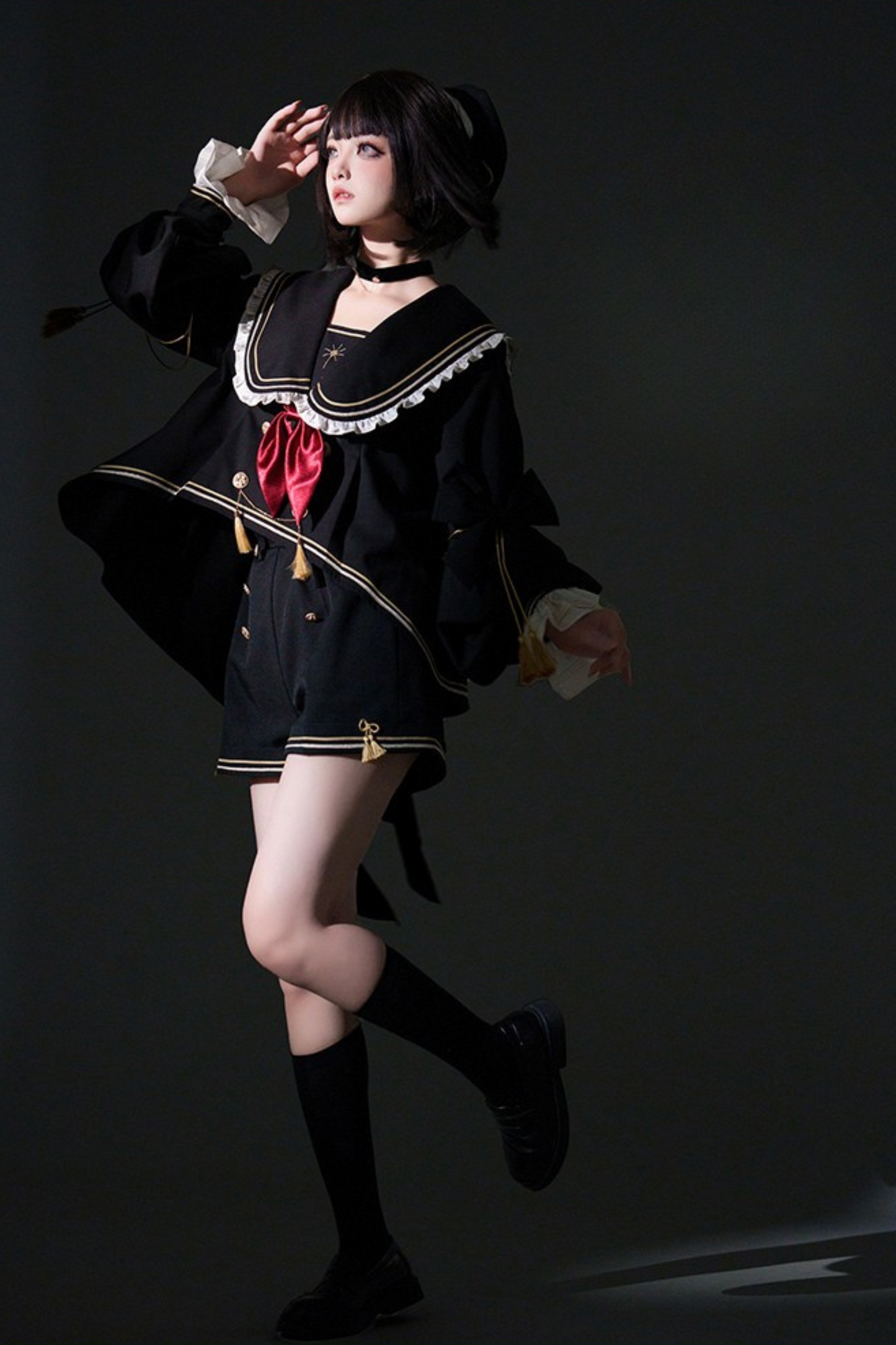 Knight Jacket Beret Shorts Choker + Sailor Bird Top Servant