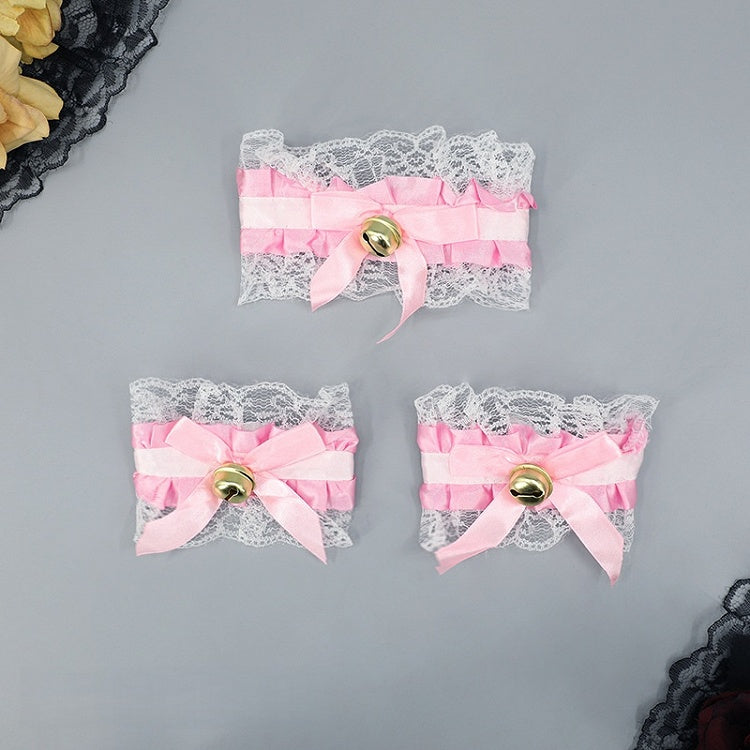 Cuffs Lace Choker Pair 12 + - of A Lolita Bell Wrist Set Colors