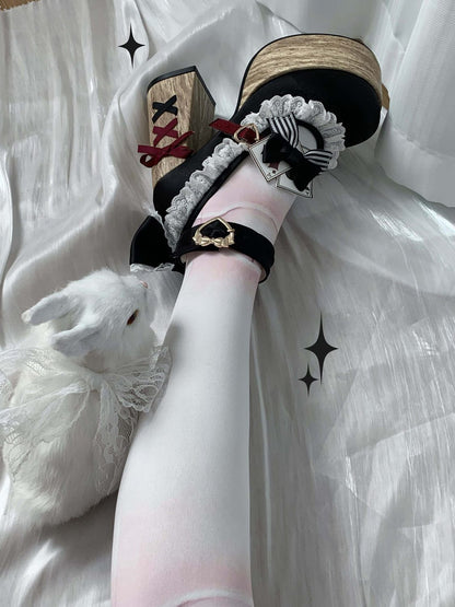 Alice in Wonderland Satin Block-Heel Mary Jane Shoes – Sweet Lolita Style | LilyVow
