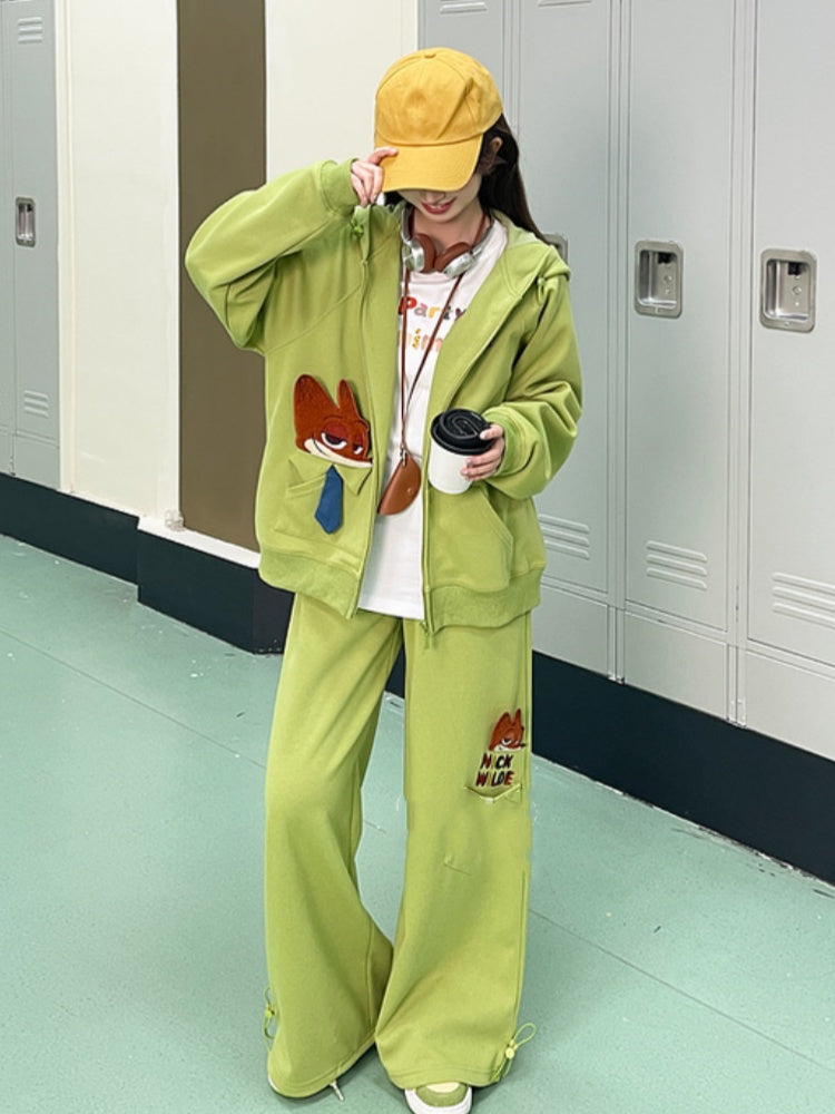 Zootopia Plüsch Nick Grüne Hose mit Kordelzug am Bündchen und geradem Bein