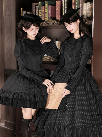 Black Refined Lolita Mini Hat with Bow Accent - With PUJI
