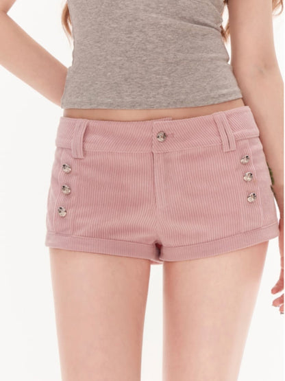 Pink Low Rise Glamorous Straight-Leg Shorts