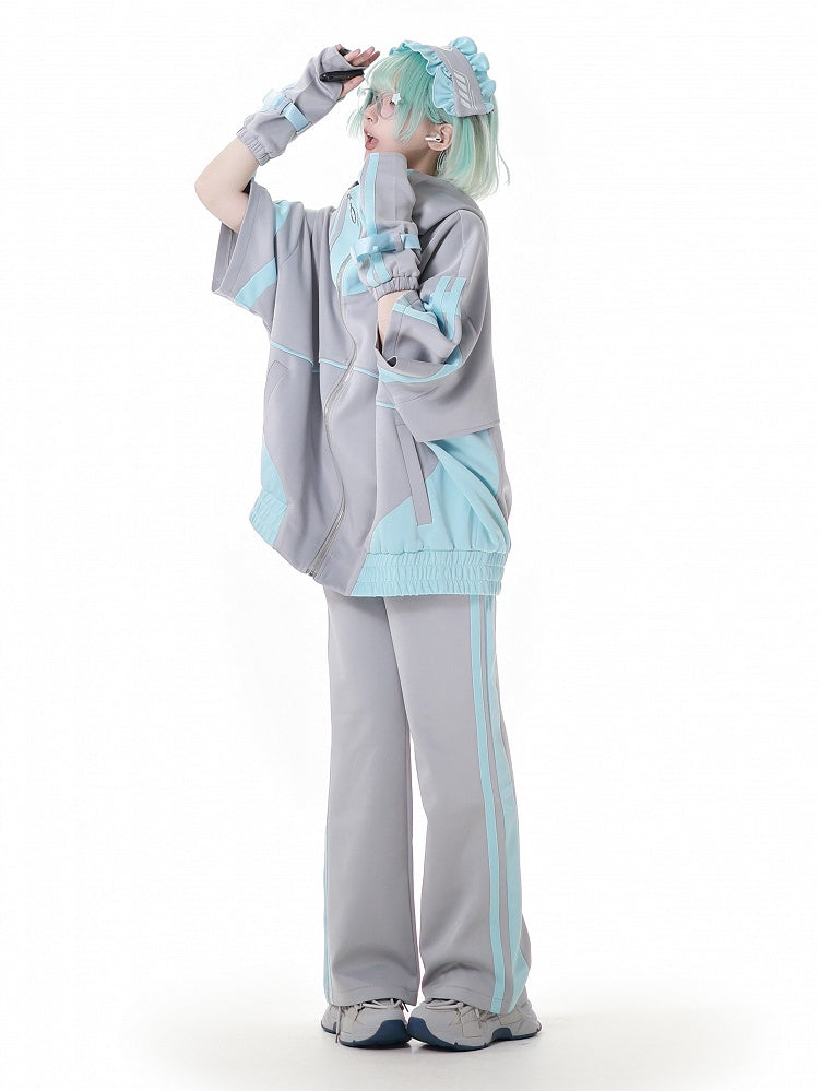 Moon Star Green and Embroidery Gray Hairband