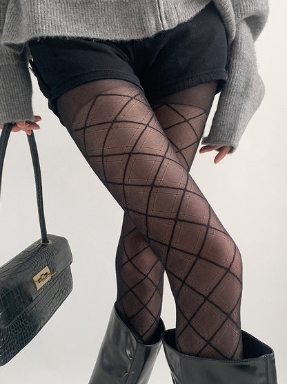 Pantyhose Grid Diamond Sheer (2 Colors)