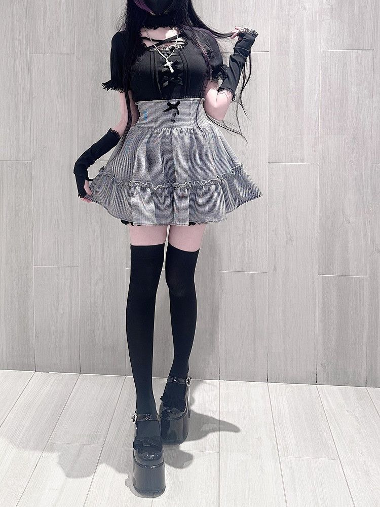 with Criss-Cross Top Sleeves Kei | Neckline Detachable Knit Arm Mint Jirai Dusty