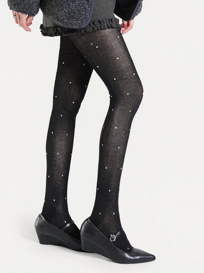 Semi-sheer Polka Dot Tights - ModaSwings