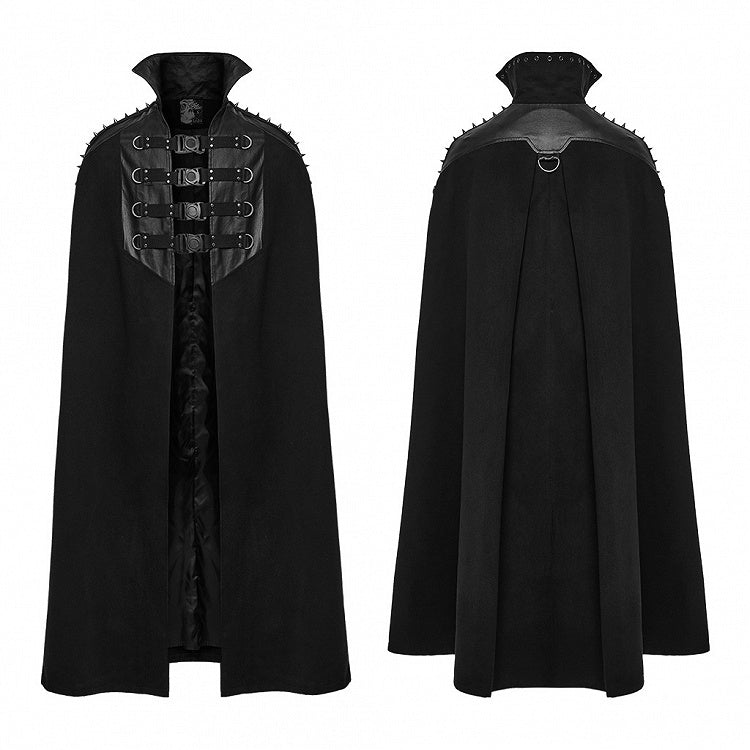 Men's Stand Black Handsome Punk Cape Collar