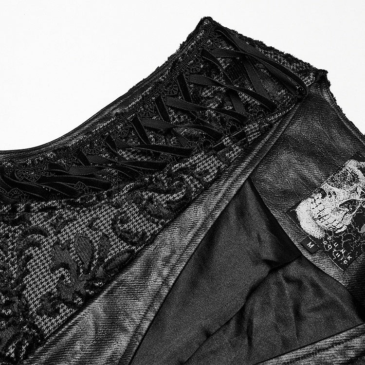 Black White Men's Gothic Palace Embroidered Waistcoat