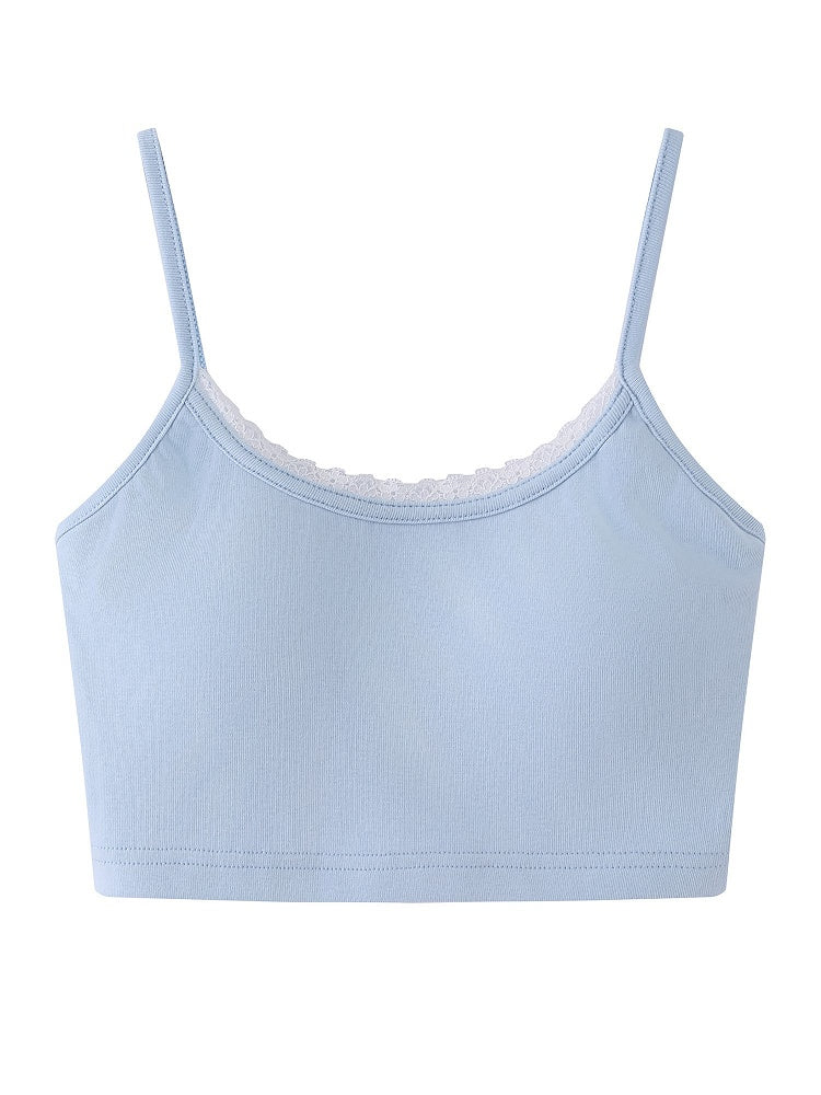 Cami with Lace Blue Trim Top