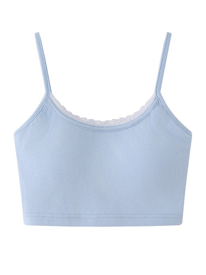 Cami with Lace Blue Trim Top