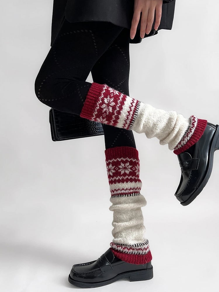 Isle Fair Leg Colors） Knit Patterned Warmers（4