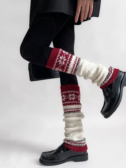 Isle Fair Leg Colors） Knit Patterned Warmers（4