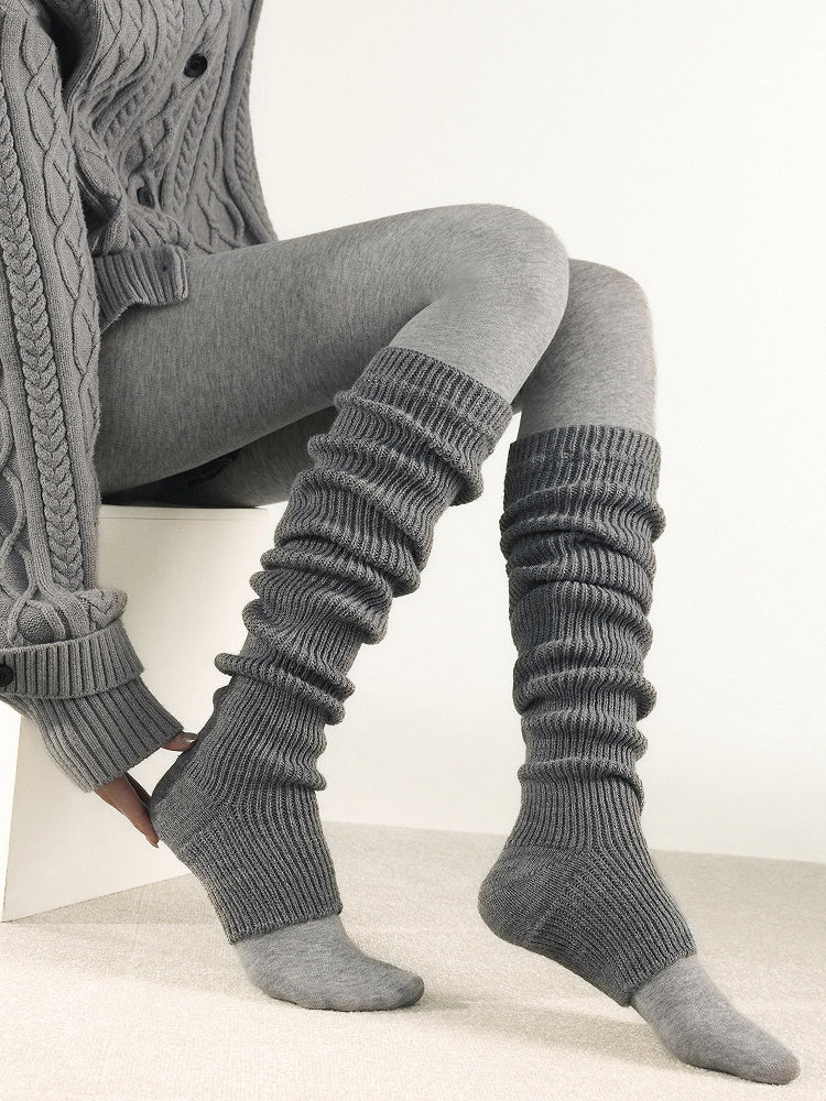 Slouchy Ribbed Open-Toe Leg Warmers - Kawaii Fairy Kei & Lolita Accessory, 4 Colors
