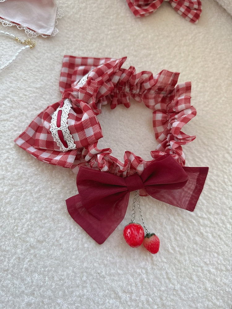 ピンク / レッド / ブラック / ブルー / パープル ストロベリー リボン KC