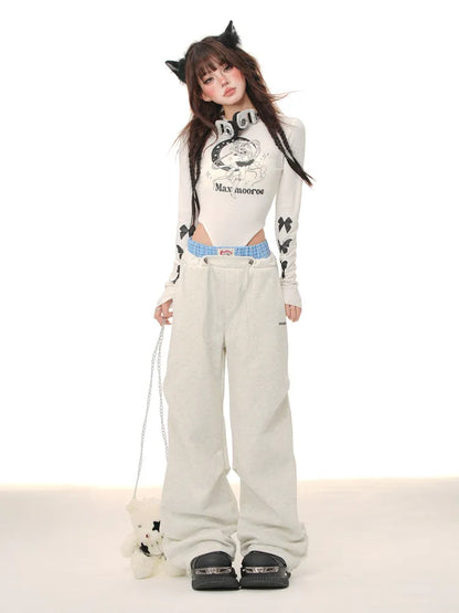 Blokette Hose Core Blue Waistband Grau/Dunkel Hell Kariert