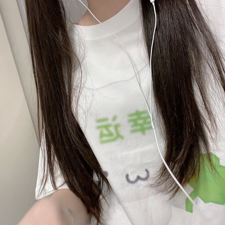 T-Shirt Cotton Cartoon Print with White