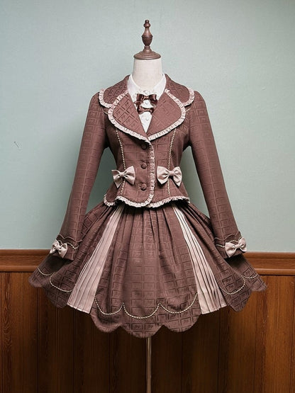 Ruffles Chocolate Coat Bow with and Brown Accents Lolita