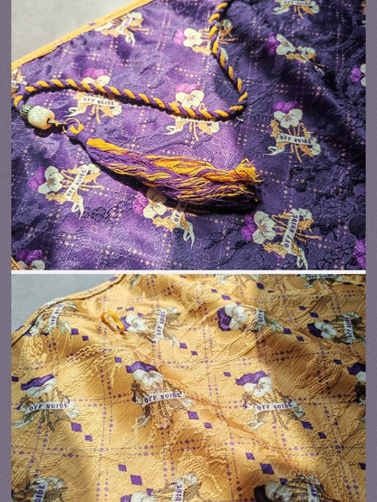 Yellow & Purple Lolita Hair Veil with Brooch Accessory - Neoludwig