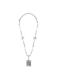 Cross Octopus Silver Necklace with Book Beaded and Pendant