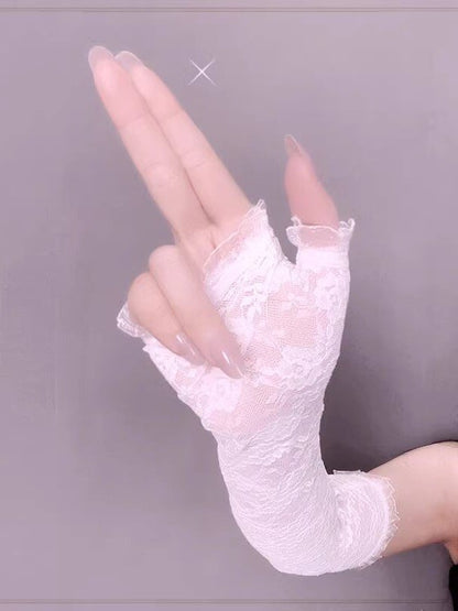 Sheer Floral Lace Arm Sleeves - Mr. Cat