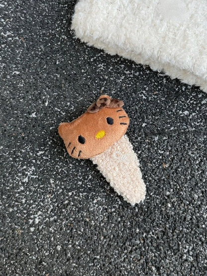 Brown Cat Hairclip with Bow - IVONA boutique