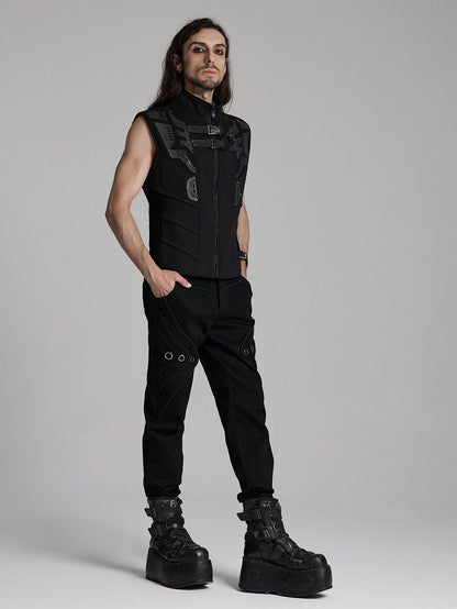 Vest Personalized Black Cyberpunk Men's