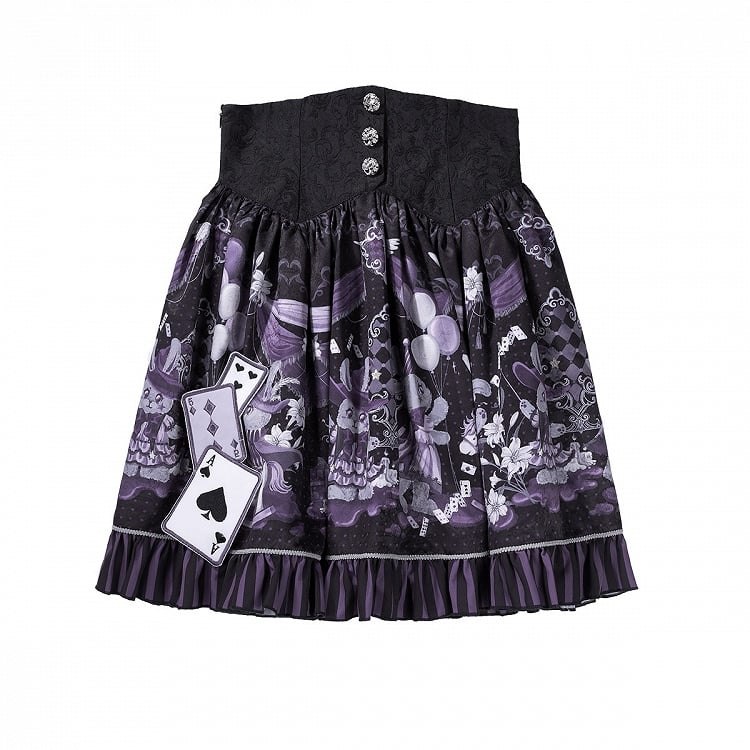 Purple Magician Gothic Lolita 3-Piece Set | Xiong Dou Jiang | Cropped Coat + Sleeveless Top + Bunny Print Skirt