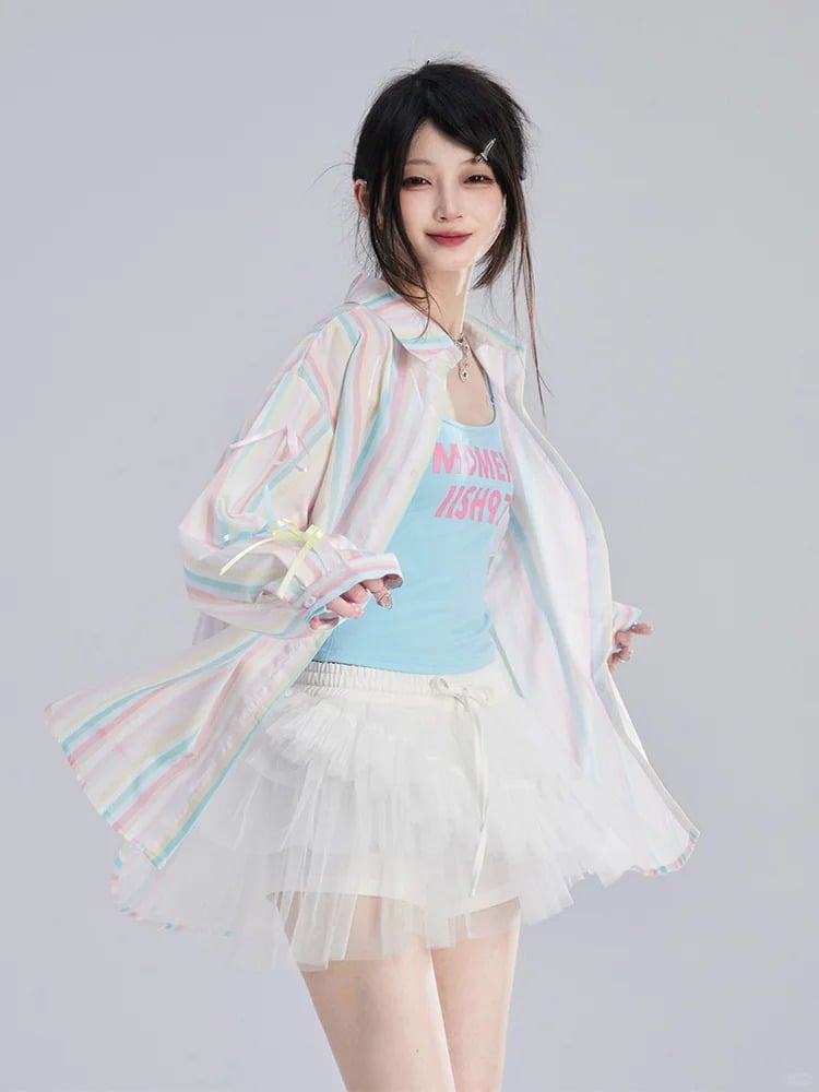 ブルーレタープリントのビタースイートキャミトップ