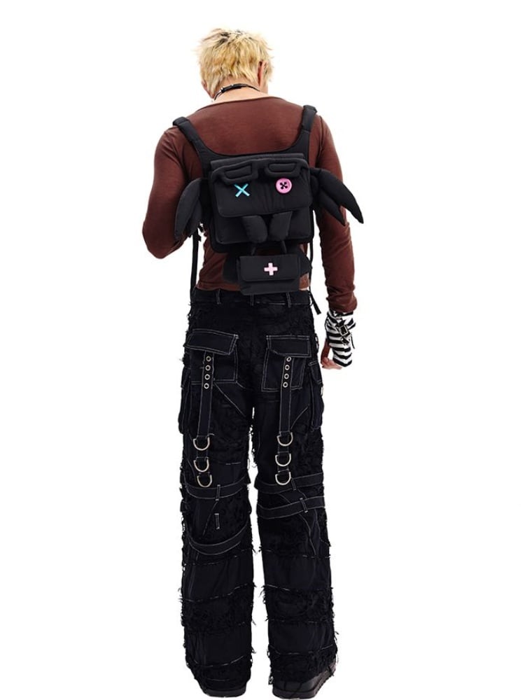 Black/White Yumi Kawaii Cross Elf Wings Bag