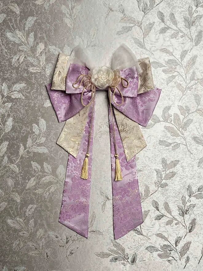 ブルー/パープルピンクのリボンビッグ