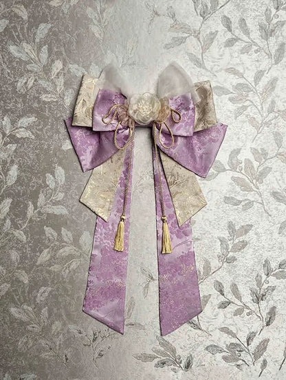 ブルー/パープルピンクのリボンビッグ