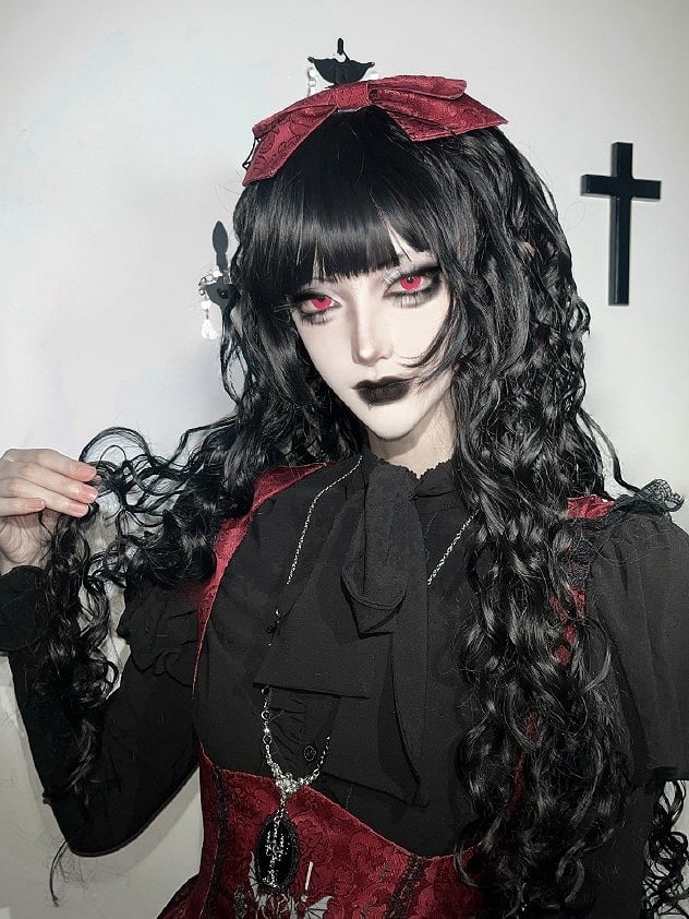 Bowknot with / Gothic Spider KC Web Patterned Printed Lolita