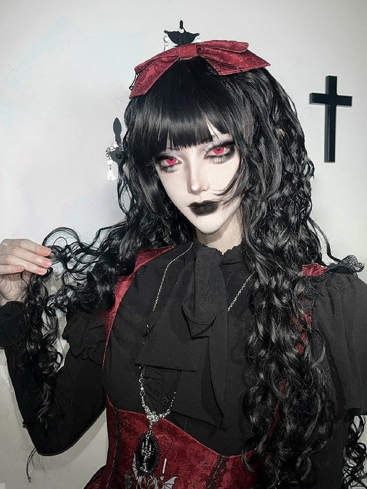 Bowknot with / Gothic Spider KC Web Patterned Printed Lolita