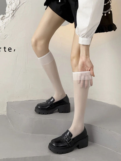 Minimalist Sheer Calf Socks - Xi Shang Mei Shao
